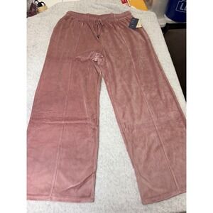 Universal Thread Womens High Rise Velour Wide Leg Pants Mauve Pink 1X NWT
